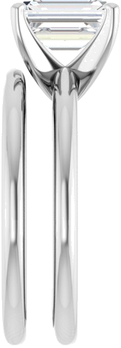 14K White  8x6 mm Emerald Solitaire Engagement Ring Mounting (9)