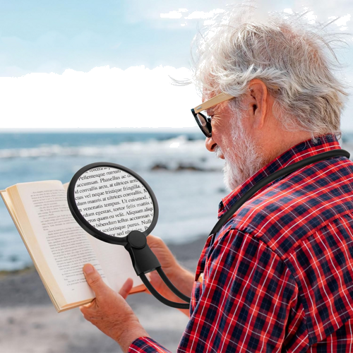 Laisvų rankų didinamasis stiklas au ištraukiamu lęšiu ir Led apšvietimu 2x (5)