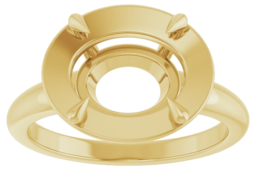 Sužadėtuvių Žiedas „Claw-Prong Solitaire Bezel-Style“ 14k yellow gold Oval 11mm x 9mm (3)