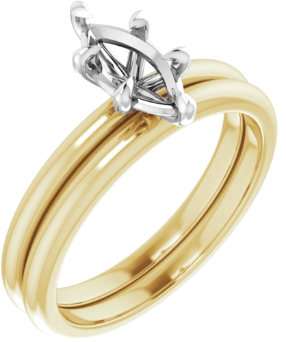 Sužadėtuvių Žiedas „Claw-Prong“ 14k yellow/white gold Marquise 9mm x 4.5mm (6)