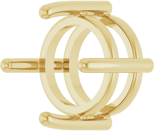 14K Yellow 7 mm Round Cabochon Pendant Mounting (2)