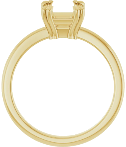 14K Yellow 8x6 mm Emerald Solitaire Engagement Ring Mounting (2)