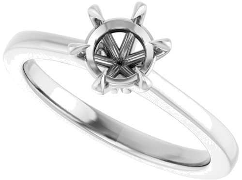 Sužadėtuvių Žiedas „Claw-Prong“ 14k white gold Round 6mm (5)
