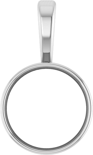 14K White 8 mm Round Bezel-Set Pendant Mounting (1)