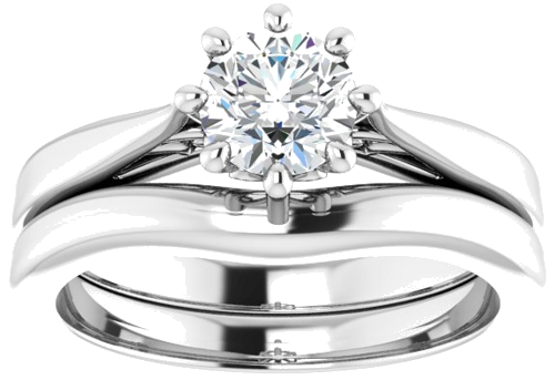 14K White 5.8 mm Round Solitaire Engagement Ring Mounting (8)