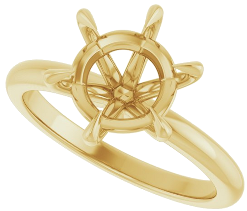 Sužadėtuvių Žiedas „Solitaire“ 14k yellow gold Round 9mm (5)