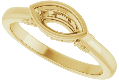 14K Yellow 8x4 mm Marquise Solitaire Engagement Ring Mounting (5)