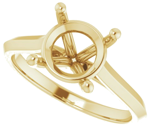14K Yellow 8.8 mm Round Solitaire Engagement Ring Mounting (5)