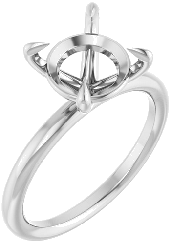 Sužadėtuvių Žiedas „Claw-Prong Solitaire“ 14k white gold Round 9.4mm (1)