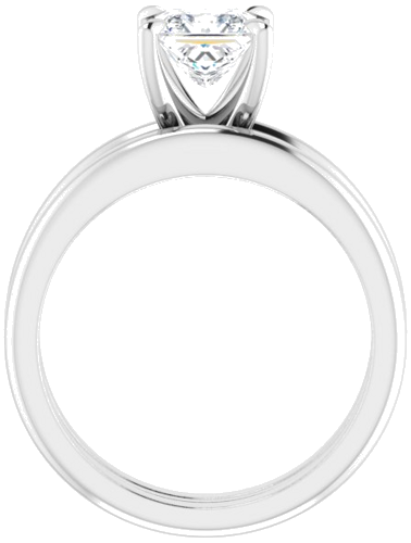 Sužadėtuvių Žiedas „Claw-Prong Solitaire“ 14k white gold Square 5.5mm (7)