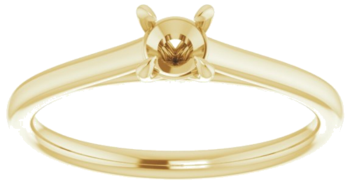 14K Yellow  4.1 mm Round Solitaire Engagement Ring Mounting (3)