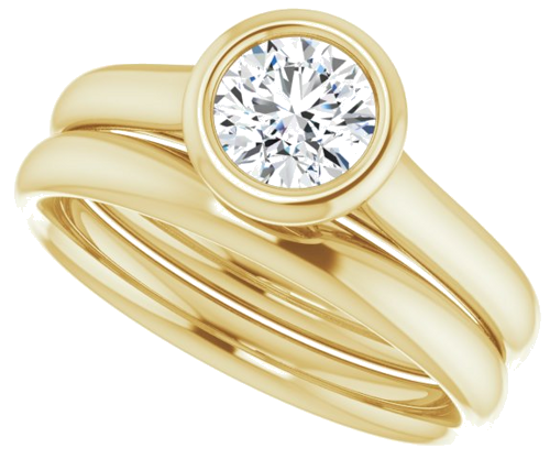 Sužadėtuvių Žiedas „Bezel-Set Solitaire“ 14k yellow gold Round 5.5mm (10)