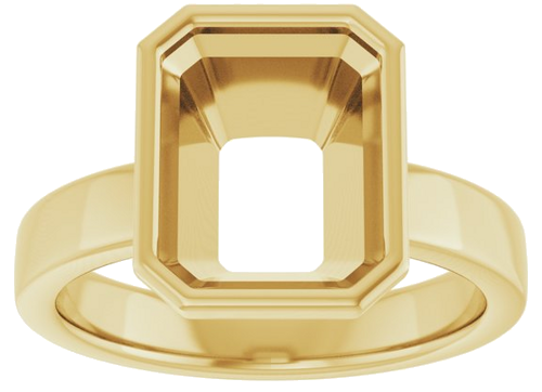 Sužadėtuvių Žiedas „Bezel-Set Solitaire“ 14k yellow gold Emerald 10mm x 8mm (3)