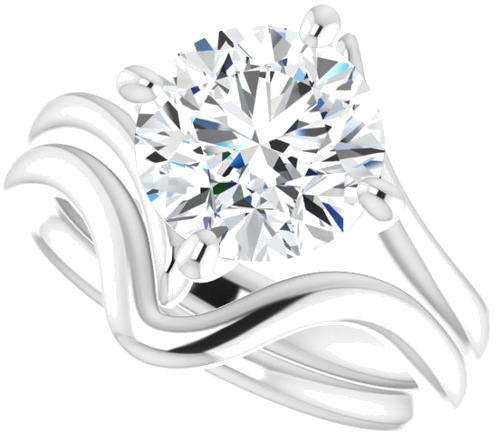 Sužadėtuvių Žiedas „Solitaire Bypass“ 14k white gold Round 9mm (10)
