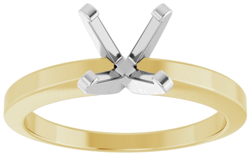 Sužadėtuvių Žiedas „Solitaire“ 585 Baltojo Ir Geltonojo Aukso Round 6.5mm (3)
