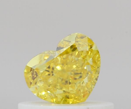 0.51 carat Fancy Vivid Yellow-VS2 Natūralus Heart Deimantas (1)