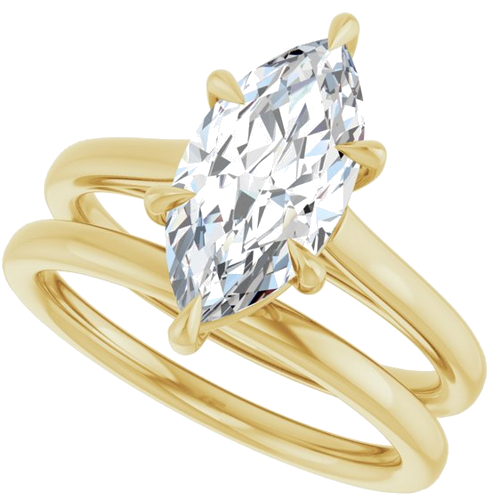 Sužadėtuvių Žiedas „Claw-Pong“ 14k yellow gold Marquise 13mm x 6.5mm (10)