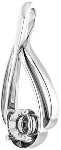 14K White  5.2 mm Round Pendant Mounting (2)