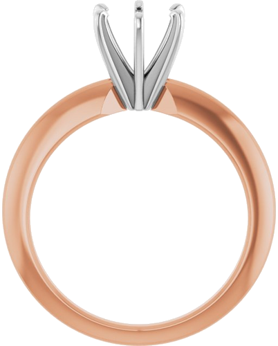 Sužadėtuvių Žiedas „Solitaire“ 14k rose/white gold Round 6mm x 6.6mm (2)