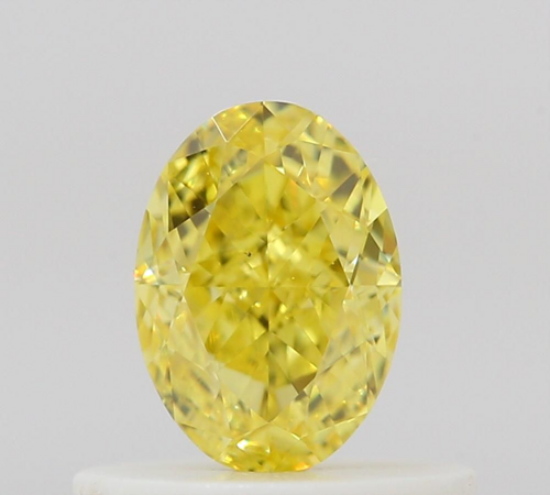 0.5 carat Fancy Vivid Yellow-VS2 Natūralus Oval Deimantas (1)