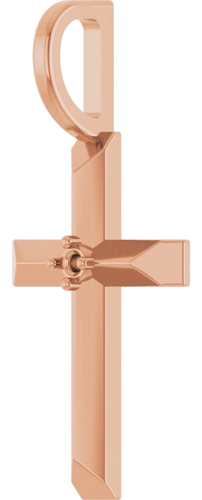 Pakabukas „Accented Cross“ 14k rose gold Round 1.2mm (2)