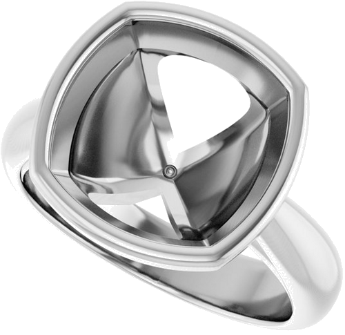 Sužadėtuvių Žiedas „Bezel-Set Solitaire“ 950 Platinos Cushion 11mm (5)