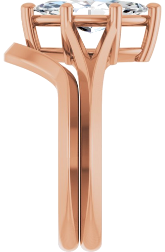 14K Rose 12x6 mm Marquise Solitaire Engagement Ring Mounting (9)