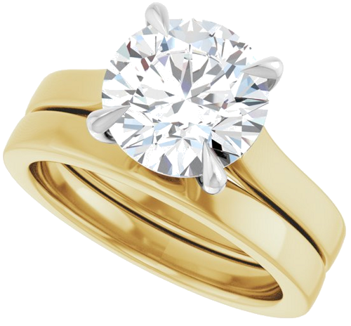 Sužadėtuvių Žiedas „Claw-Prong“ 14k yellow/white gold Round 9mm (10)