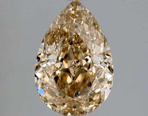 2.01 carat Fancy Light Yellow Brown-SI2 Natūralus Pear Deimantas (1)