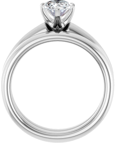 Sužadėtuvių Žiedas „Solitaire“ 585 Baltojo Aukso Oval 8mm x 6mm (7)