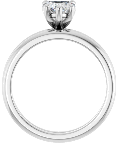 Sužadėtuvių Žiedas „Claw-Prong“ 14k white gold Heart 6mm (7)