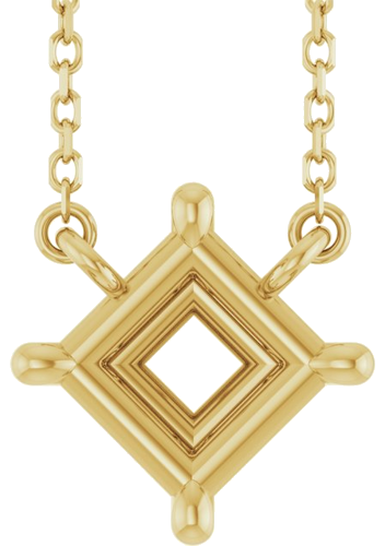 Pakabukas „Solitaire Claw-Prong“ 14k yellow gold Square 6mm (1)