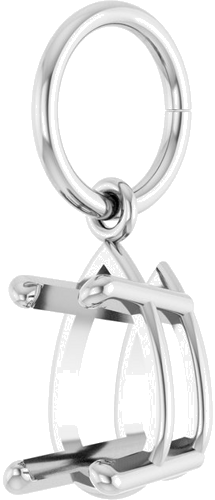 Pakabukas „Solitaire Charm“ 14k white gold Pear 8mm x 5mm (2)
