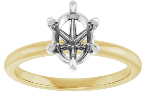 Sužadėtuvių Žiedas „Claw-Prong“ 14k yellow/white gold Oval 8mm x 6mm (3)