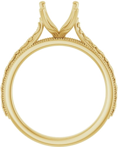 Sužadėtuvių Žiedas „Solitaire Sculptural“ 14k yellow gold Emerald 9mm x 7mm (2)