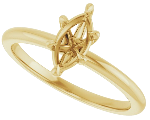 14K Yellow 8x4 mm Marquise Solitaire Engagement Ring Mounting (5)