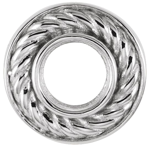 Pakabukas „Bezel-Set Rope Slide“ 585 Baltojo Aukso Round 3mm (1)