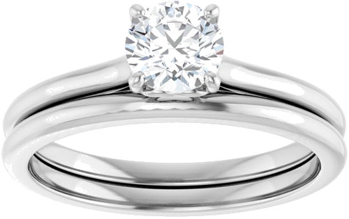 14K White  5.2 mm Round Solitaire Engagement Ring Mounting (8)