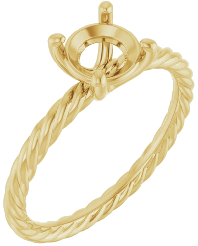 Sužadėtuvių Žiedas „Solitaire Rope“ 14k yellow gold Round 6.5mm (1)