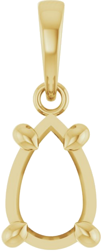 Pakabukas „Solitaire“ 14k yellow gold Pear 9mm x 6mm (1)