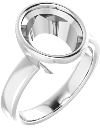 Sužadėtuvių Žiedas „Solitaire“ 585 Baltojo Aukso Oval 11mm x 9mm (1)