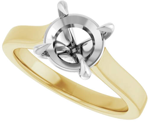 Sužadėtuvių Žiedas „Claw-Prong“ 14k yellow/white gold Round 8mm (5)