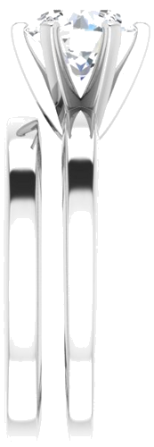 14K White 7.4 mm Round Solitaire Engagement Ring Mounting (9)