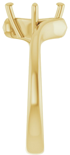 14K Yellow  7 mm Cushion Solitaire Engagement Ring Mounting (4)