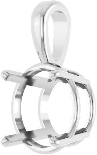 Sterling Silver 11 mm Round 4-Prong Pendant Mounting (2)