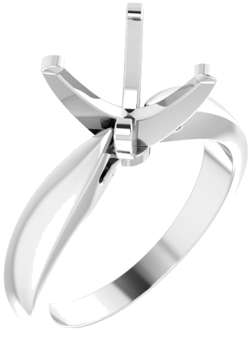Sužadėtuvių Žiedas „Claw-Prong Solitaire“ 14k white gold Square 6.5mm (1)