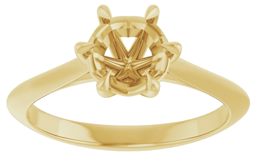 Sužadėtuvių Žiedas „Solitaire“ 585 Geltonojo Aukso Round 6.5mm (3)