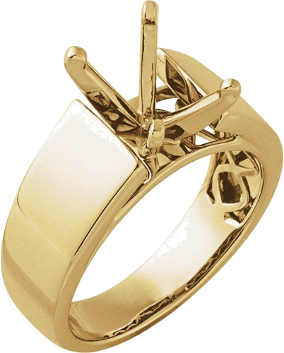 Sužadėtuvių Žiedas „Solitaire Cathedral-Style“ 14k yellow gold Oval 9mm x 7mm (1)