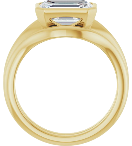Sužadėtuvių Žiedas „Bezel-Set Solitaire“ 14k yellow gold Emerald 9mm x 7mm (7)
