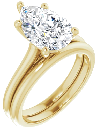 Sužadėtuvių Žiedas „Solitaire“ 585 Geltonojo Aukso Pear Shape 12mm x 8mm (6)